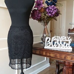 Fashion Nova Black lace Skirt. Size S
